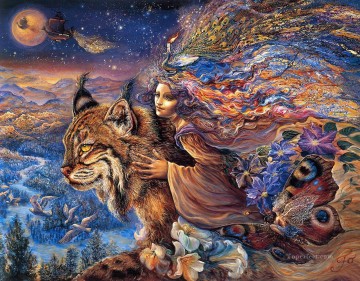 JW vol du lynx fantaisie Peinture à l'huile